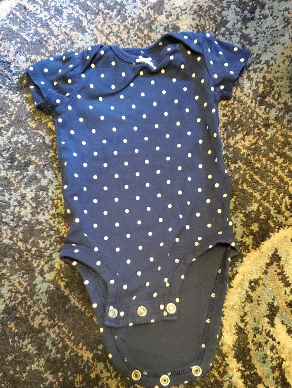 Carter's Navy One-Piece Bodysuit with White Polka Dots
